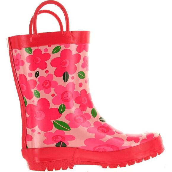 Pluie Pluie RB-NF New Pink Flower ToddlerG boots 10 NEW - Picture 2 of 4